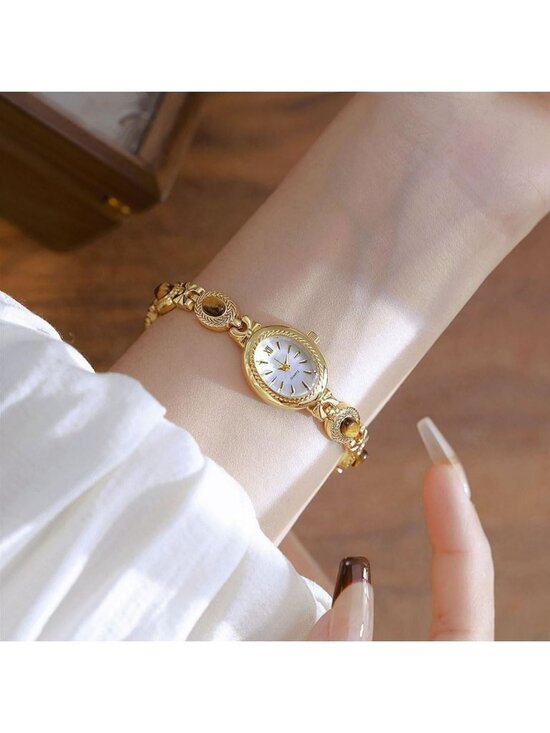 Vintage Dainty Oval Dial Gold Bracelet Watch - Luxury Waterproof Casual main image 5